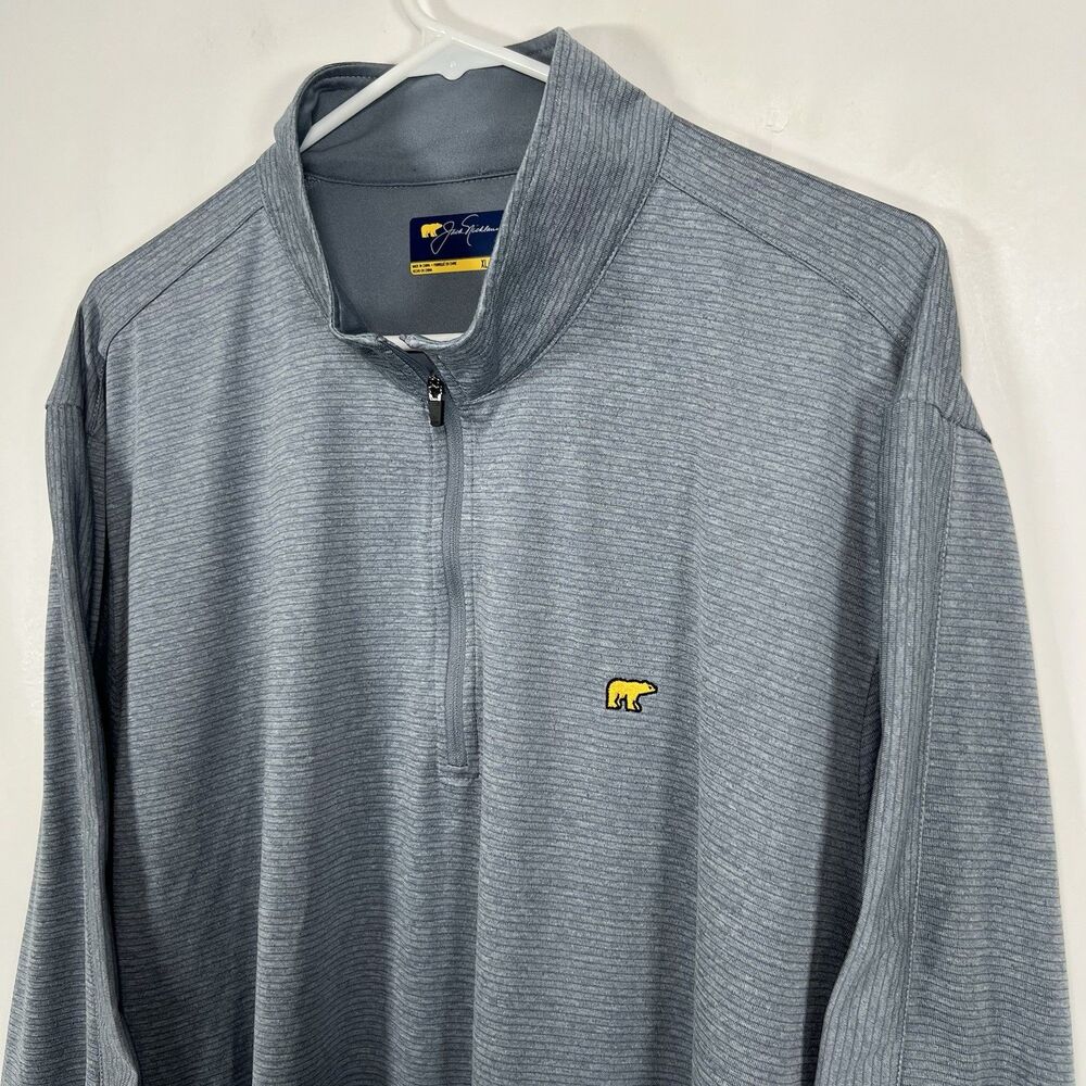 Jack Nicklaus 1/4 Zip Performance Pullover Mens Size XL Light Blue Striped EUC
